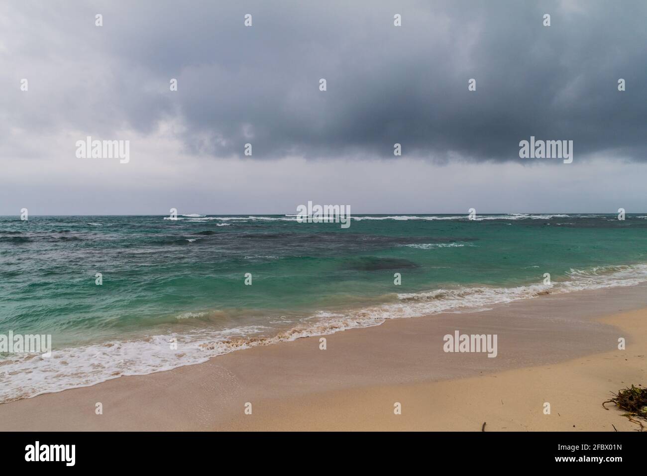 Beach at Isla Zapatilla island, part of Bocas del Toro archipelago, Panama Stock Photo