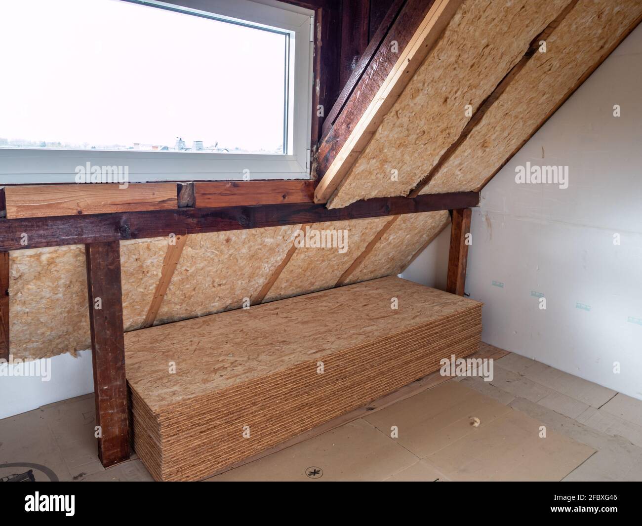 Expansion of an attic in a family home Stock Photo