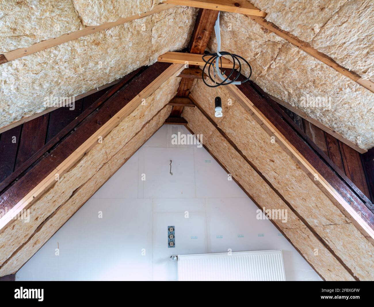 Expansion of a roof structure in the house Stock Photo