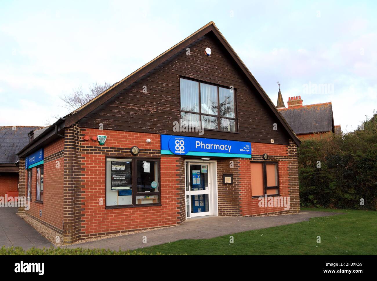 Lincolnshire Co-Op Pharmacy, building, Hunstanton, Norfolk, England. Stock Photo