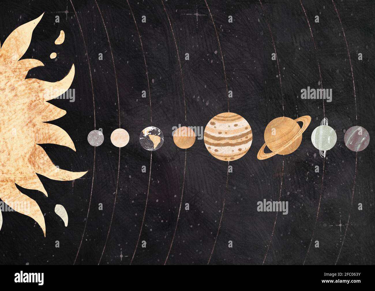 Vintage Solar System Poster