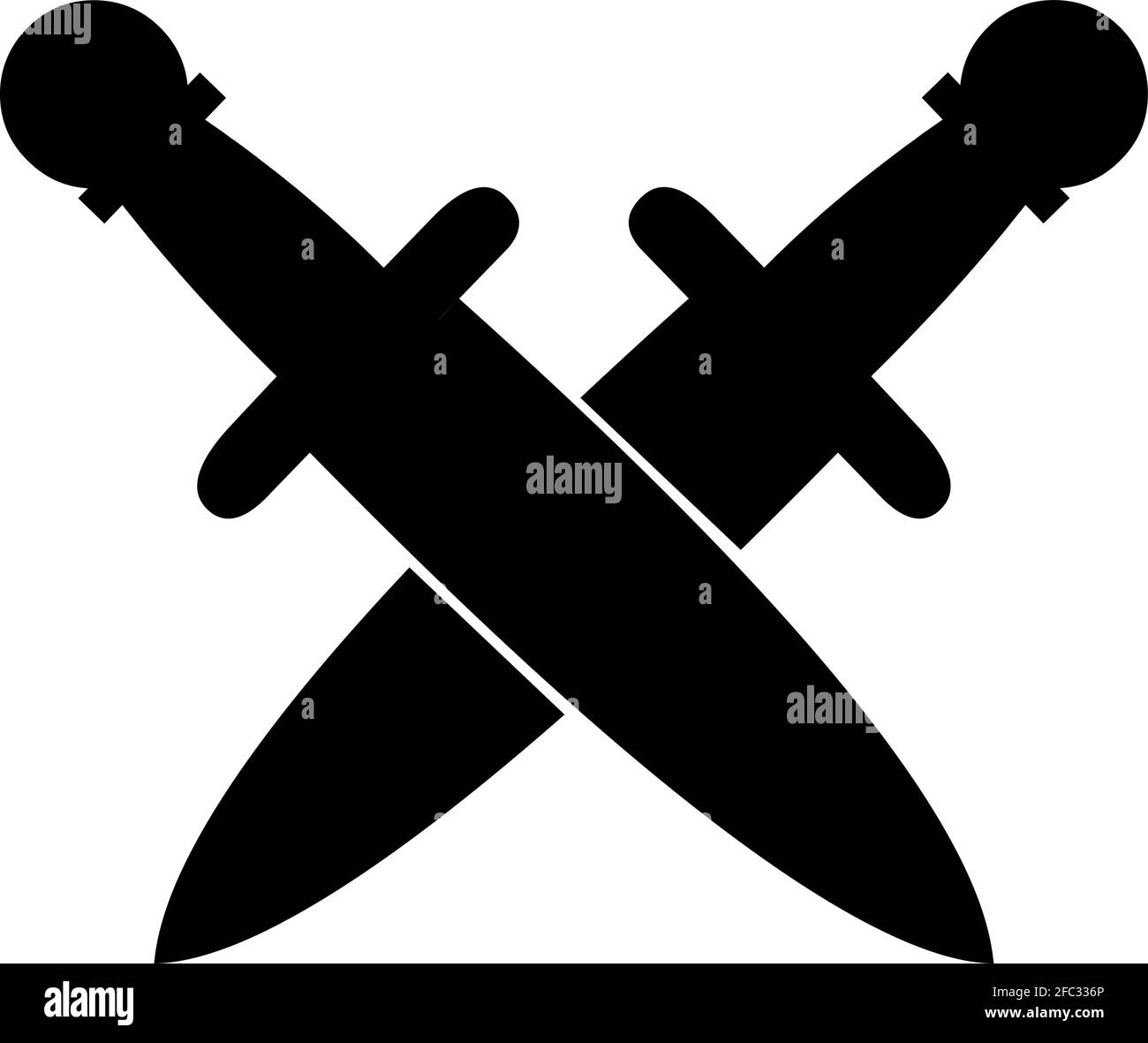 Vector illustration of crossed swords symbol Stock Vector