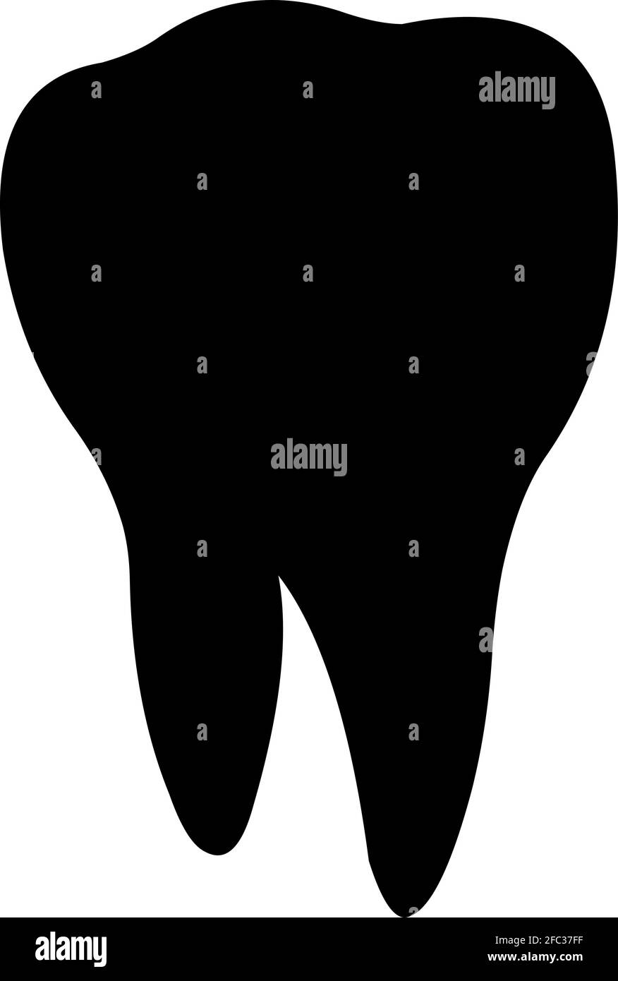Vector illustration of a black silhouette of a tooth Stock Vector