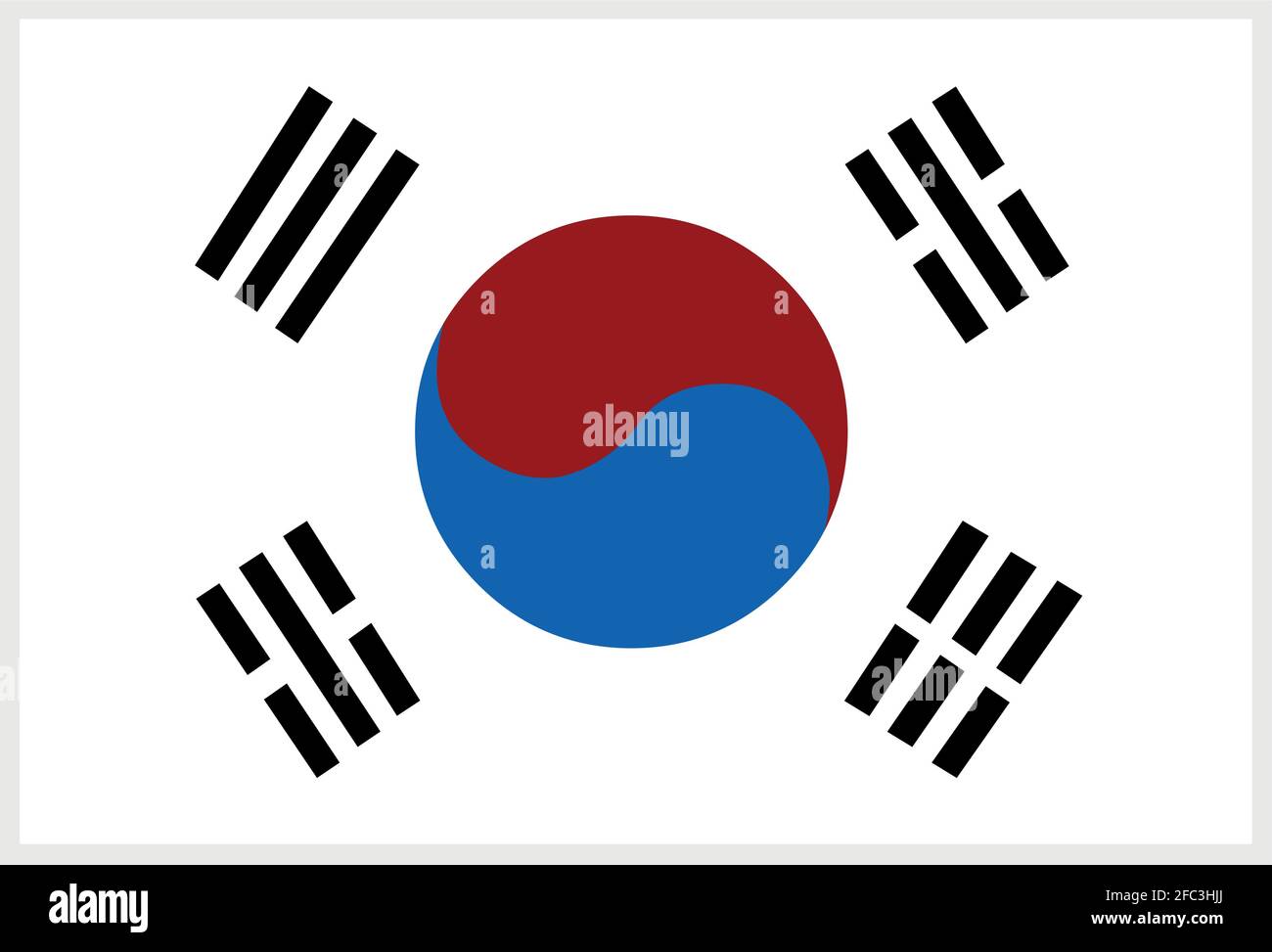 Vector illustration of the flag of south korea Stock Vector