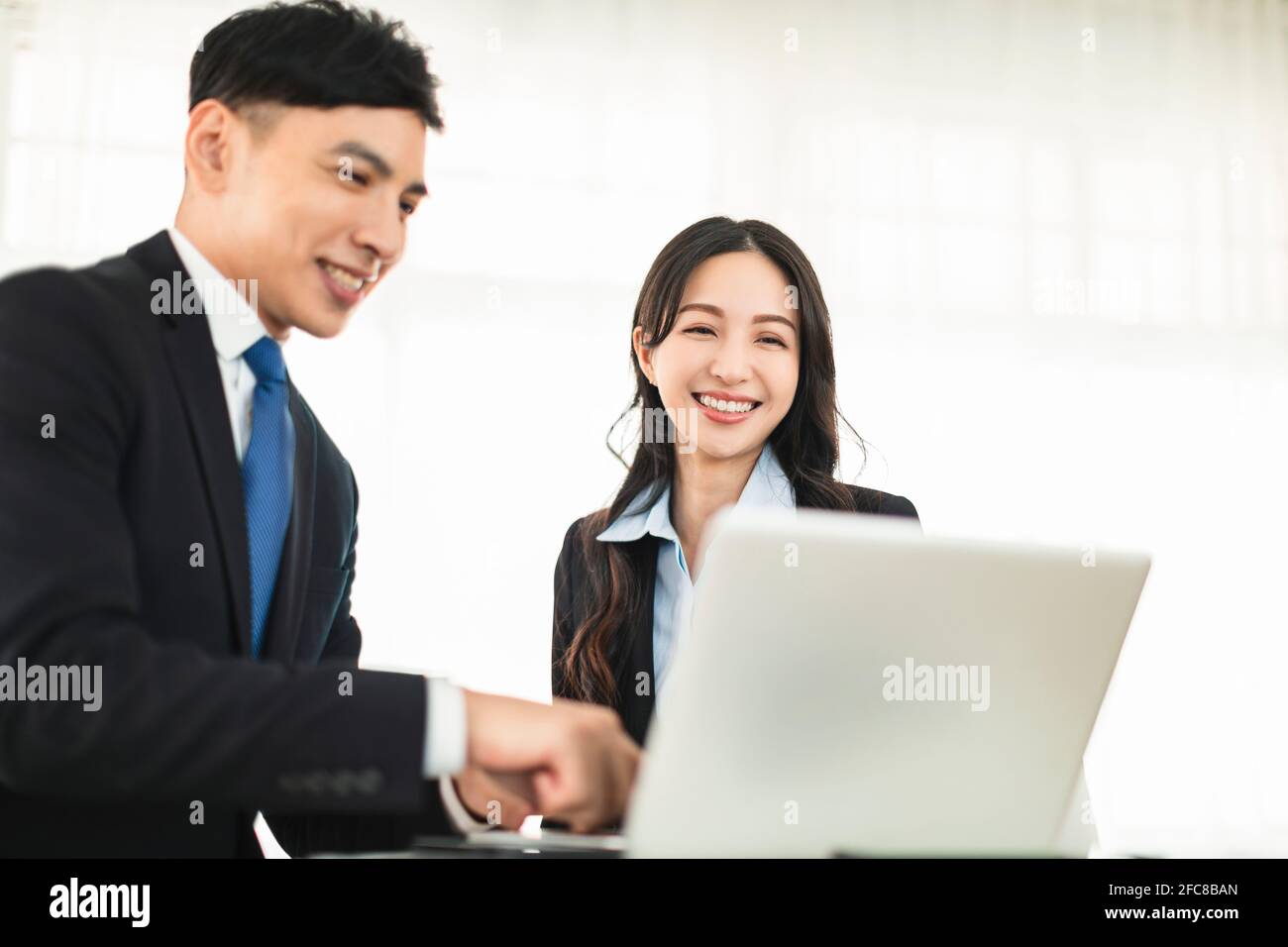 business colleagues working together  in modern office Stock Photo