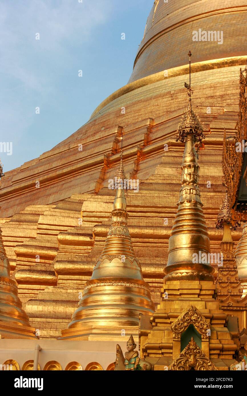 The Shwedagon Pagoda, in the center of Yangon, Myanmar is the most