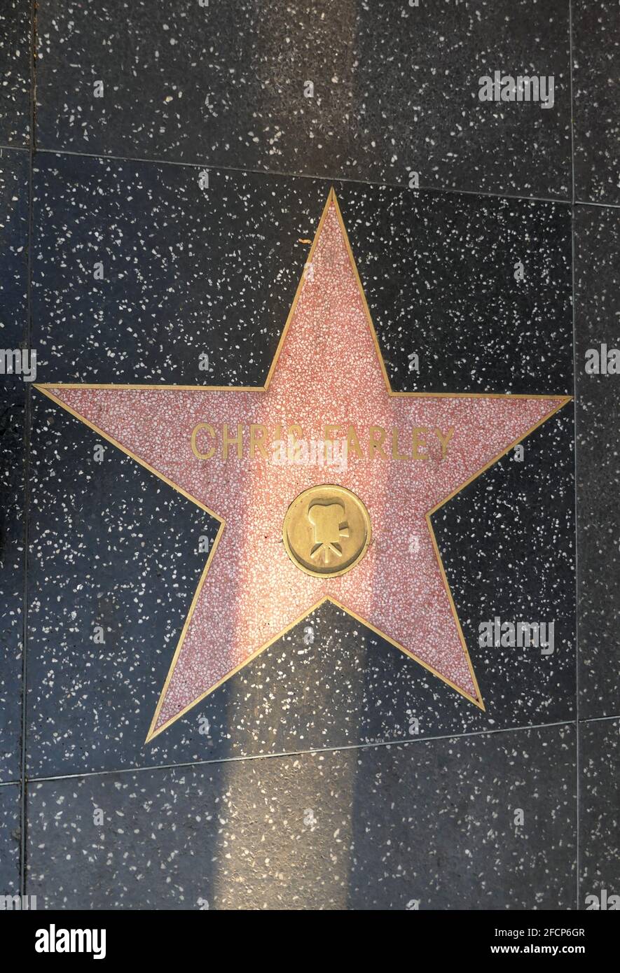 Hollywood, California, USA 17th April 2021 A general view of atmosphere of comedian Chris Farley's Star on the Hollywood Walk of Fame on April 17, 2021 in Hollywood, California, USA. Photo by Barry King/Alamy Stock Photo Stock Photo