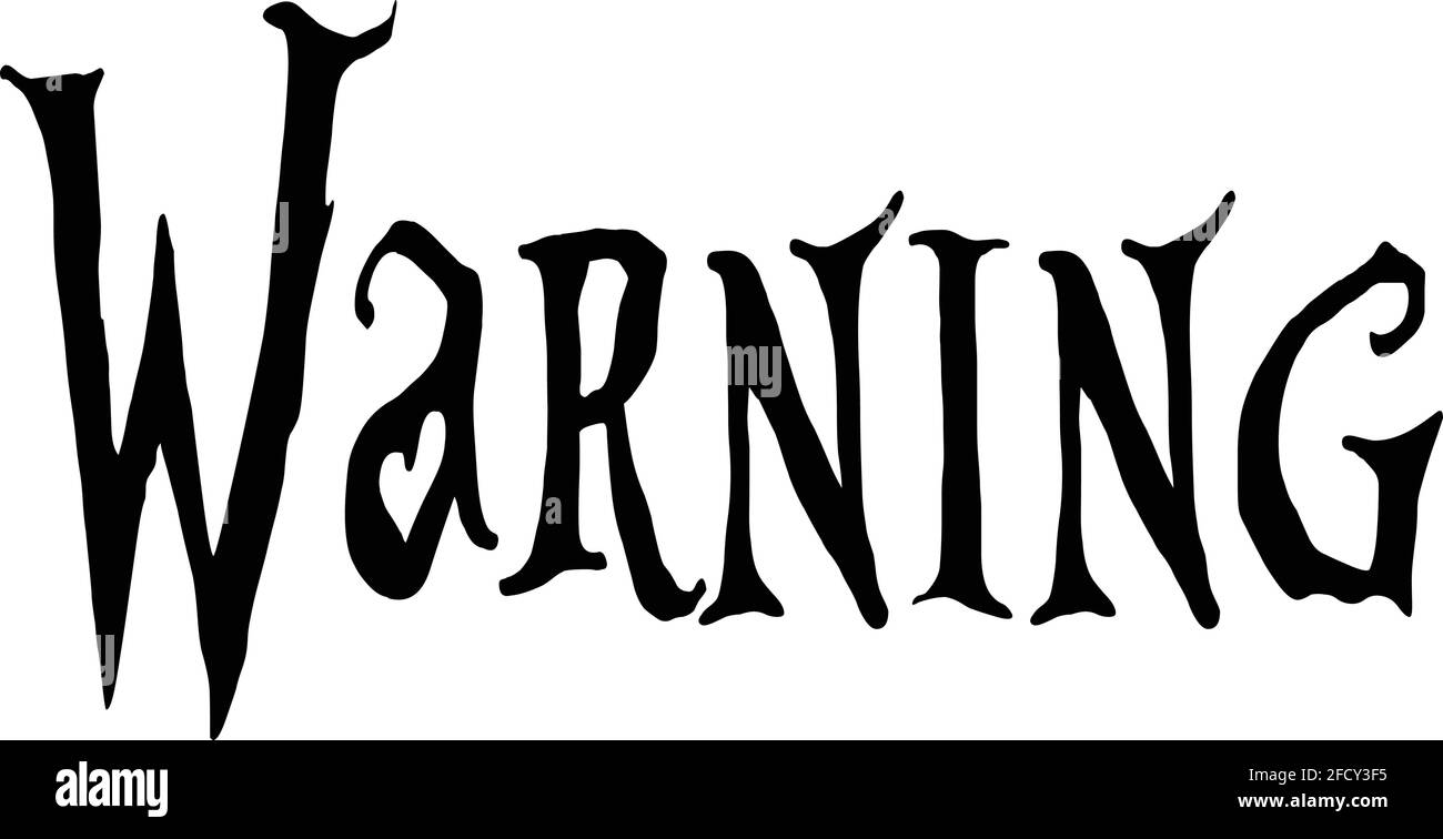 Warning text sign illustration Stock Vector