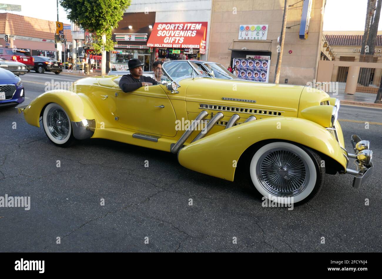 Hollywood, California, USA 17th April 2021 A general view of atmosphere of Car on Hollywood Walk of Fame on April 17, 2021 in Hollywood, California, USA. Photo by Barry King/Alamy Stock Photo Stock Photo