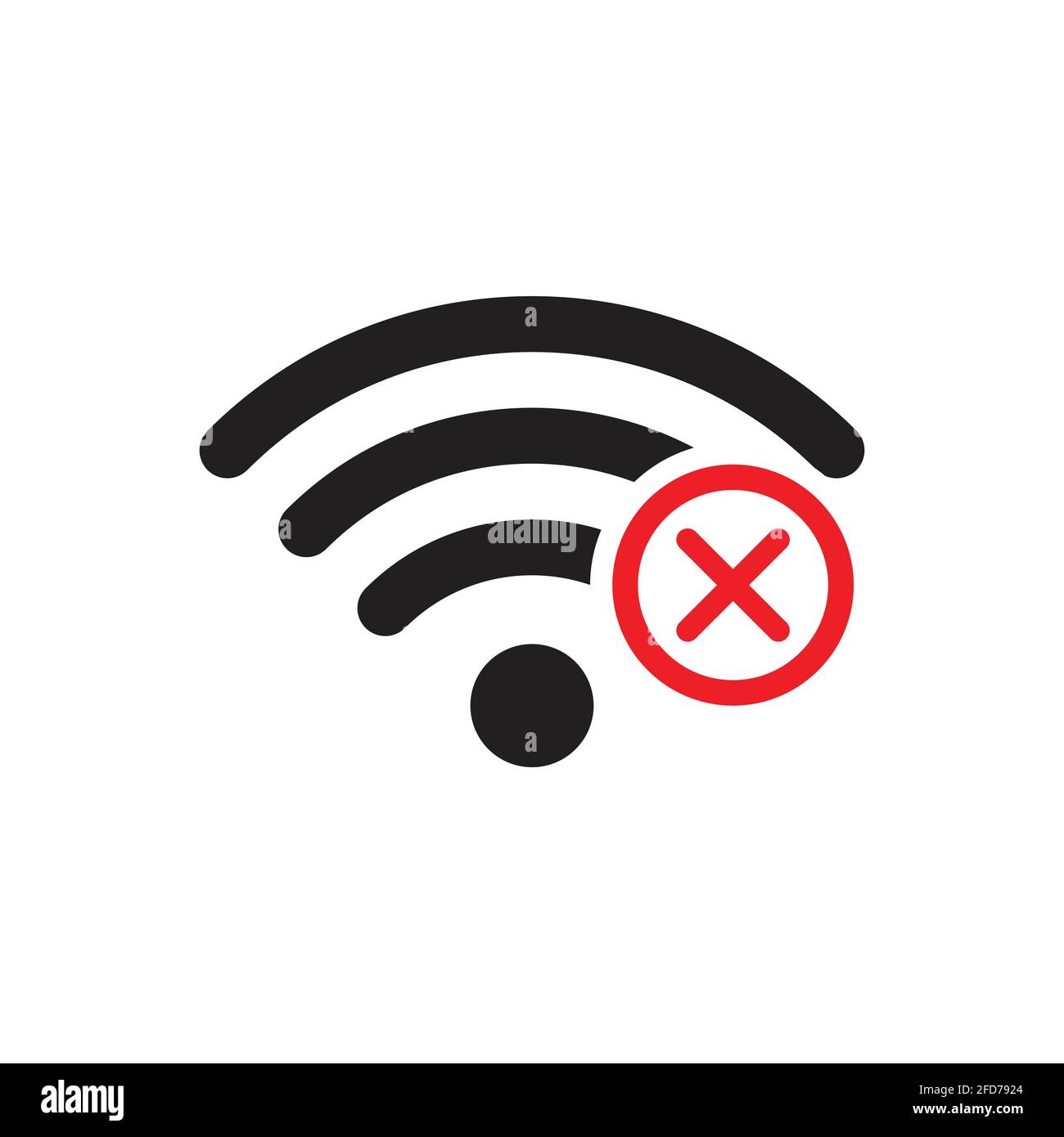 No connection icon vector. No network symbol. No Wifi sign Paid