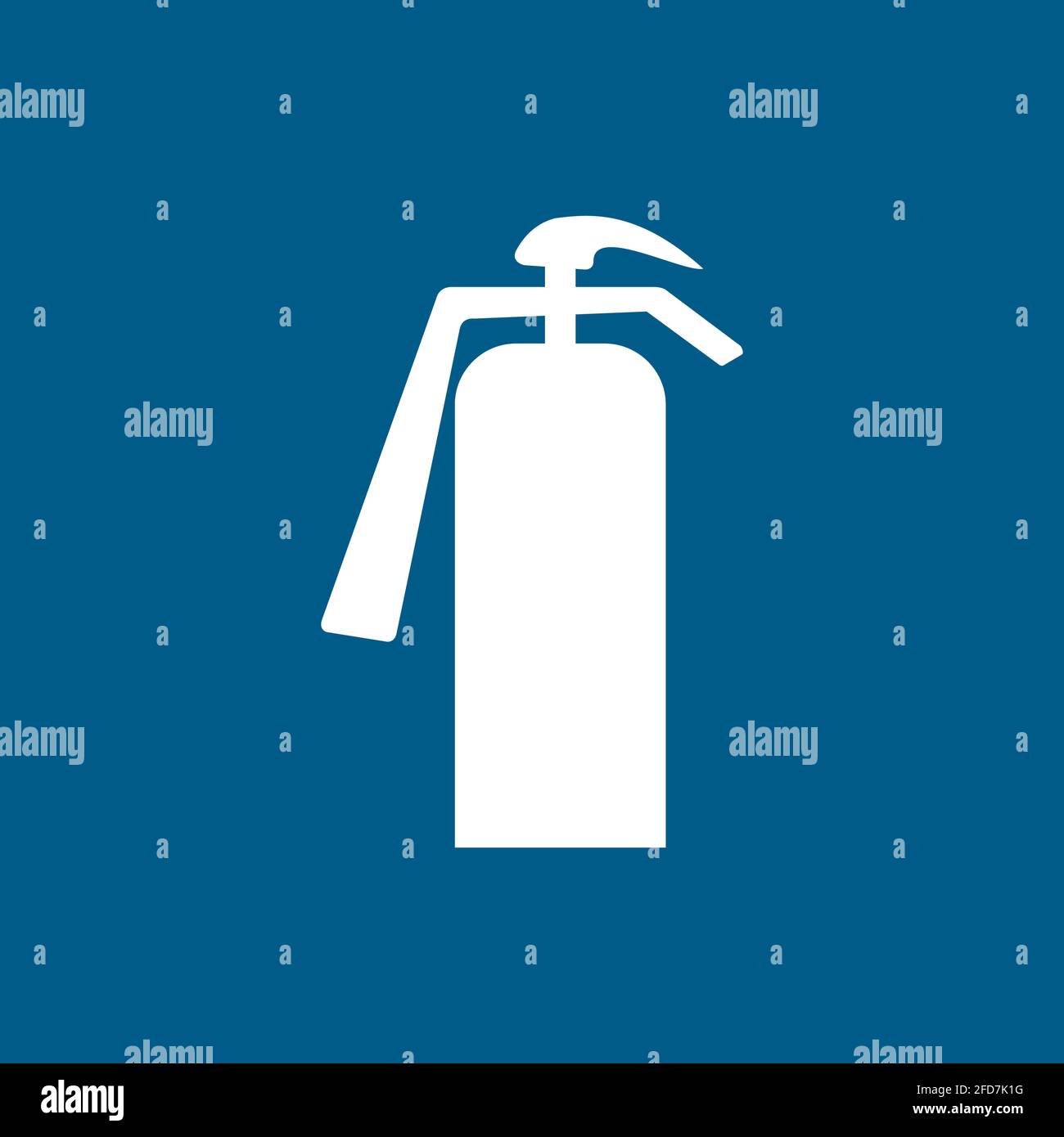 Fire Extinguisher Icon On Blue Background. Blue Flat Style Vector ...