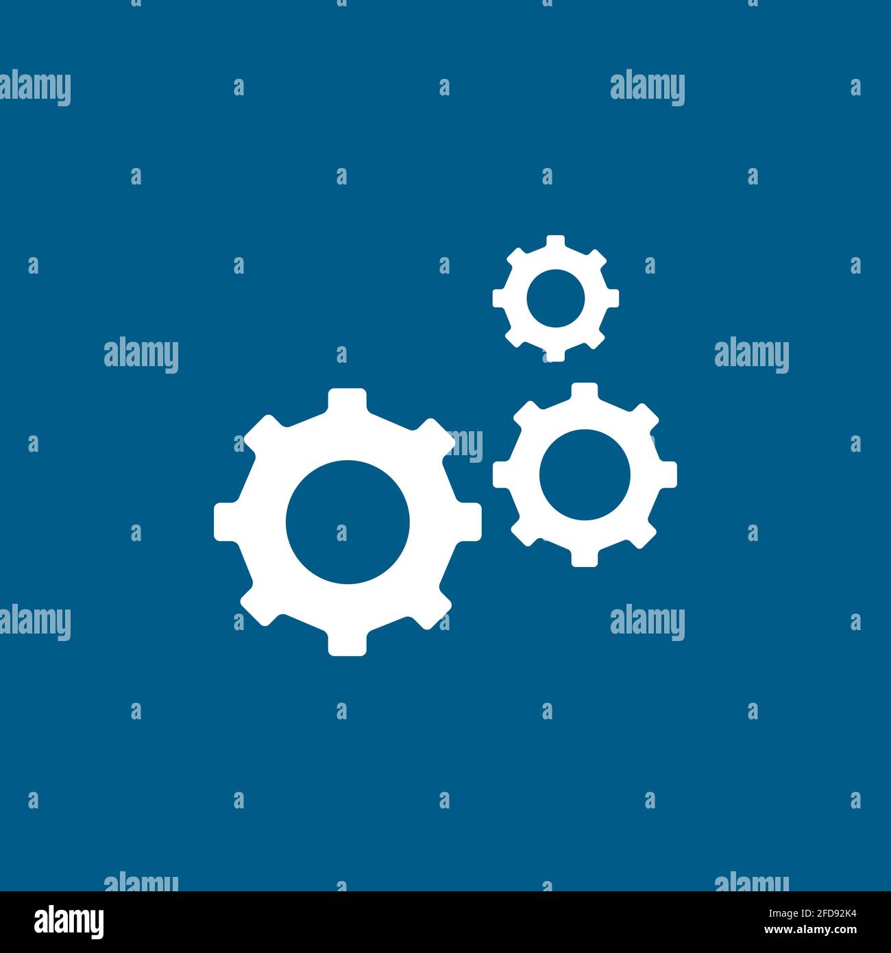 Gear flat blue color icon Royalty Free Vector Image