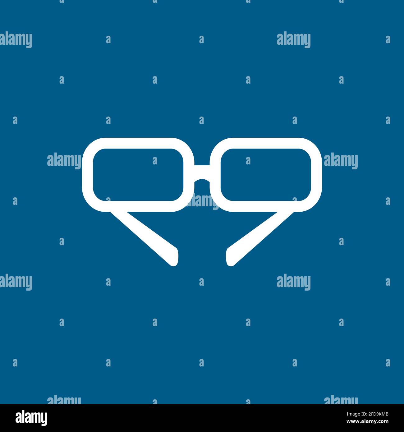 Glasses Icon On Blue Background. Blue Flat Style Vector Illustration ...