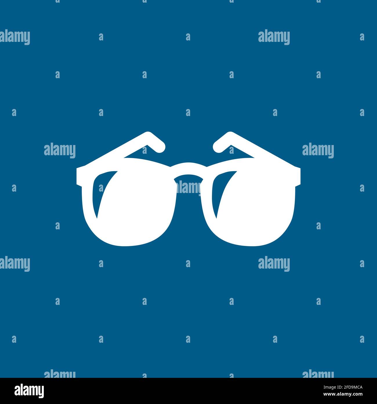Glasses Icon On Blue Background. Blue Flat Style Vector Illustration ...