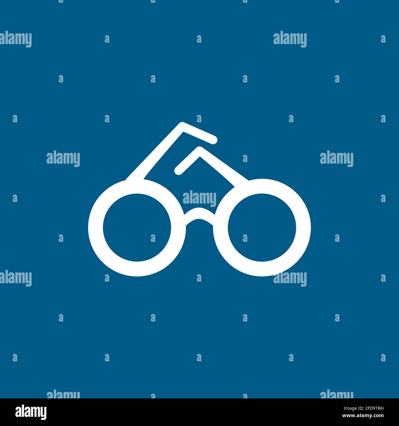 Glasses Icon On Blue Background. Blue Flat Style Vector Illustration ...