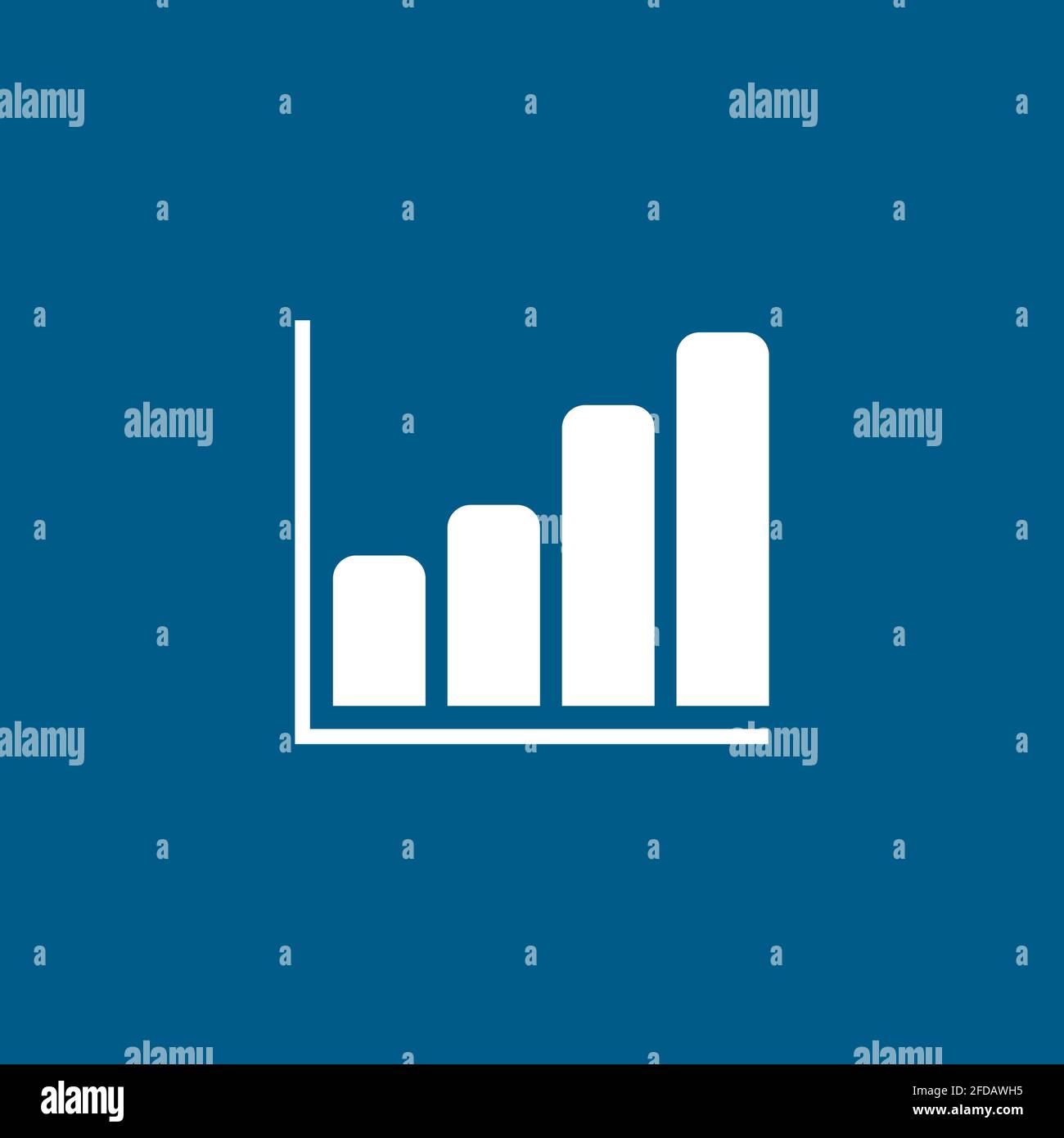 Growing Graph Icon On Blue Background. Blue Flat Style Vector Illustration. Stock Vector