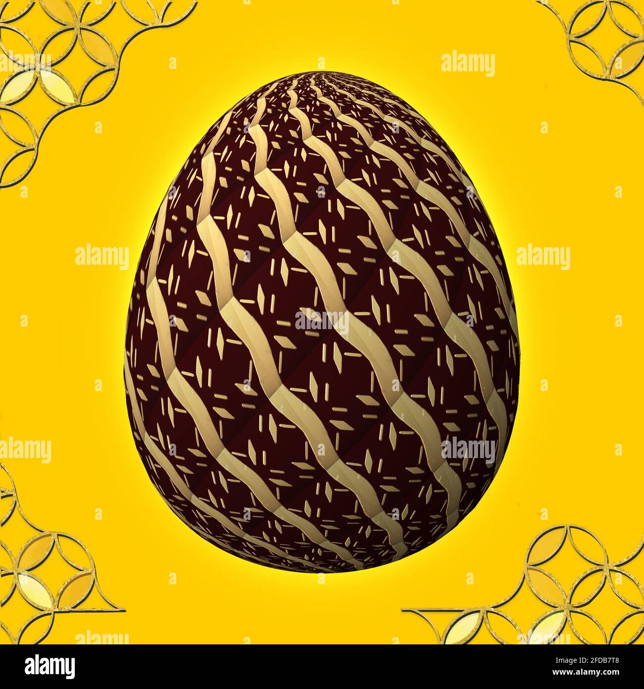 Happy Easter Artfully designed and colorful 3D easter egg 3D