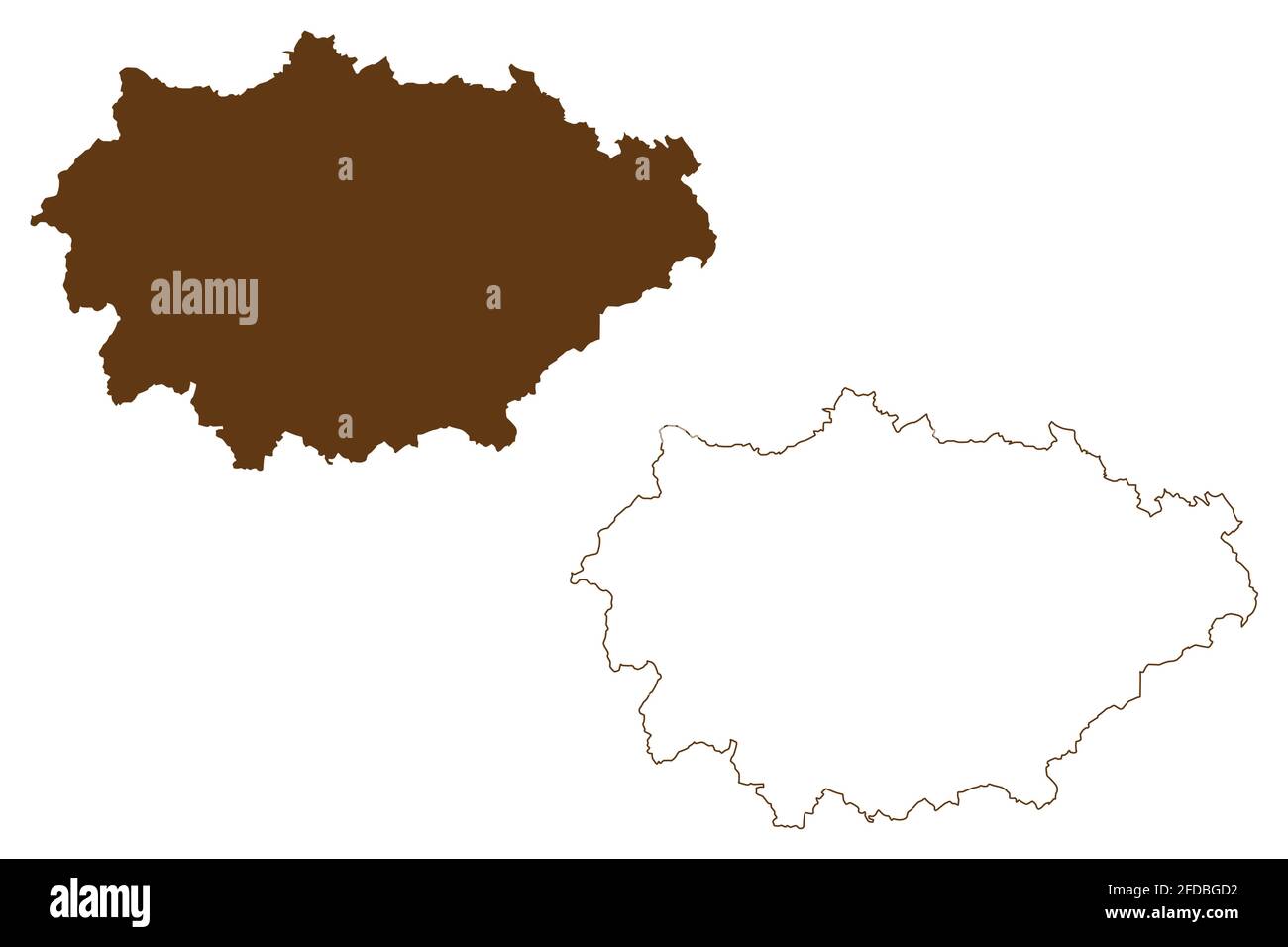 Marburg-Biedenkopf district (Federal Republic of Germany, rural district Giessen region, State of Hessen, Hesse, Hessia) map vector illustration, scri Stock Vector