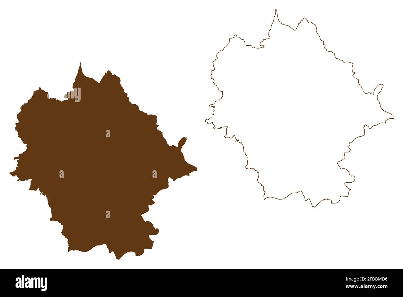 Limburg-Weilburg district (Federal Republic of Germany, rural district Giessen region, State of Hessen, Hesse, Hessia) map vector illustration, scribb Stock Vector