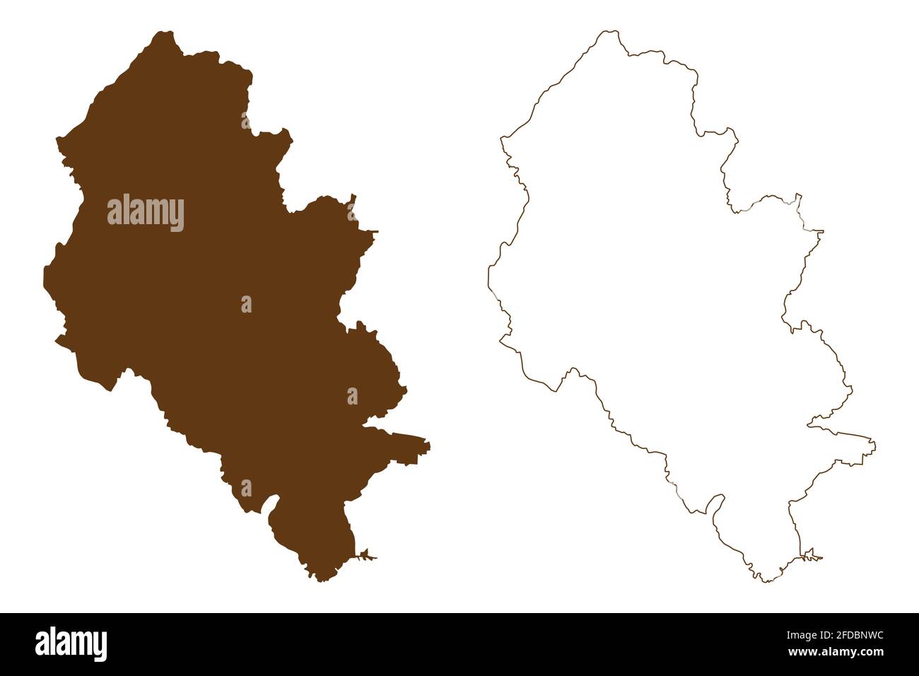 Lahn-Dill district (Federal Republic of Germany, rural district Giessen region, State of Hessen, Hesse, Hessia) map vector illustration, scribble sket Stock Vector