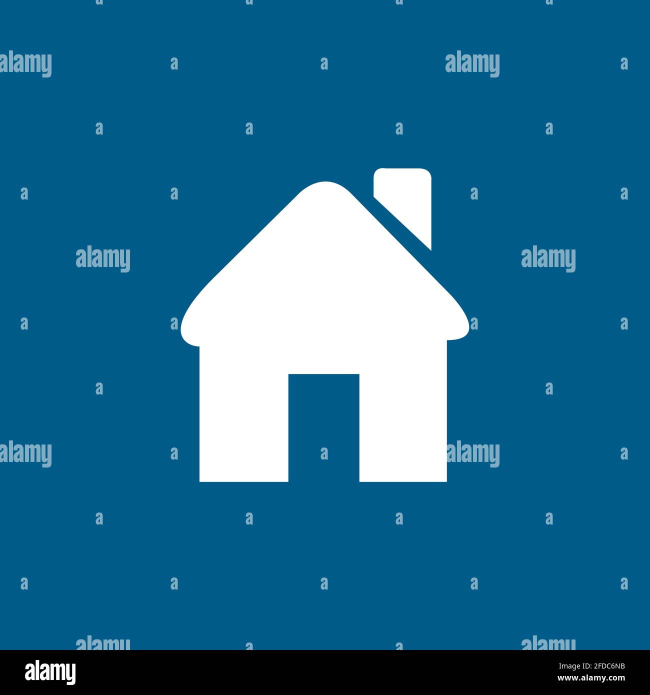 Home Icon On Blue Background. Blue Flat Style Vector Illustration Stock ...