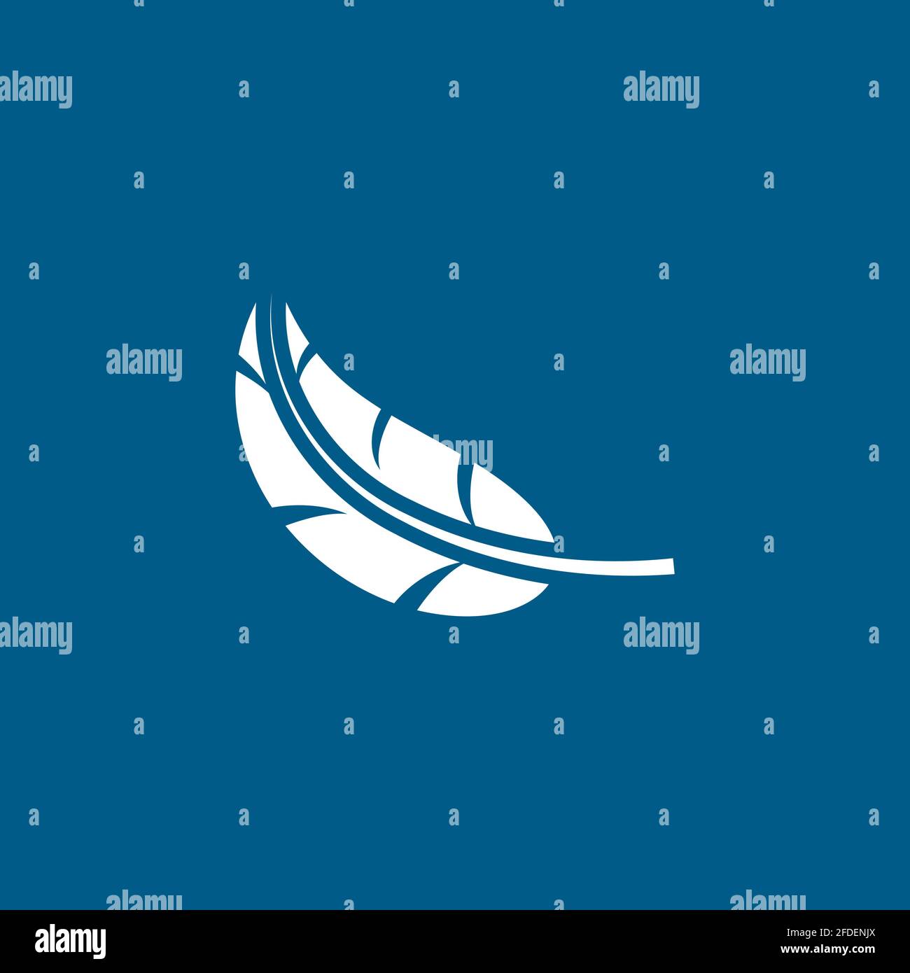 Leaf Icon On Blue Background. Blue Flat Style Vector Illustration Stock ...