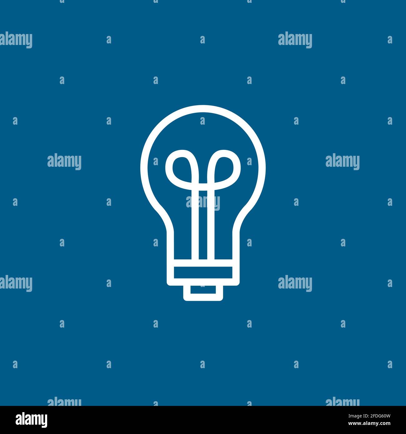 Light Bulb Line Icon On Blue Background. Blue Flat Style Vector ...