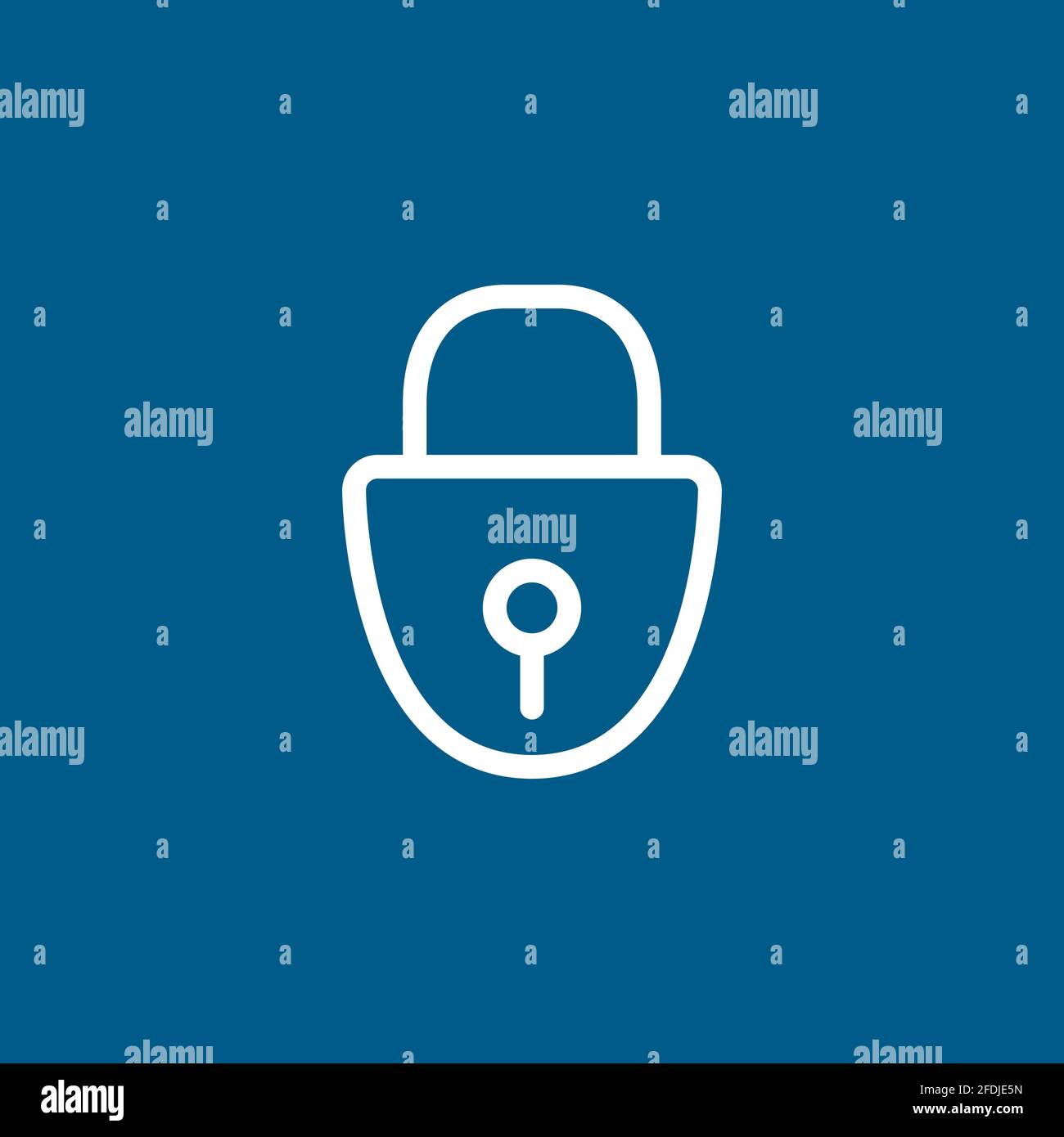 Lock Line Icon On Blue Background. Blue Flat Style Vector Illustration ...