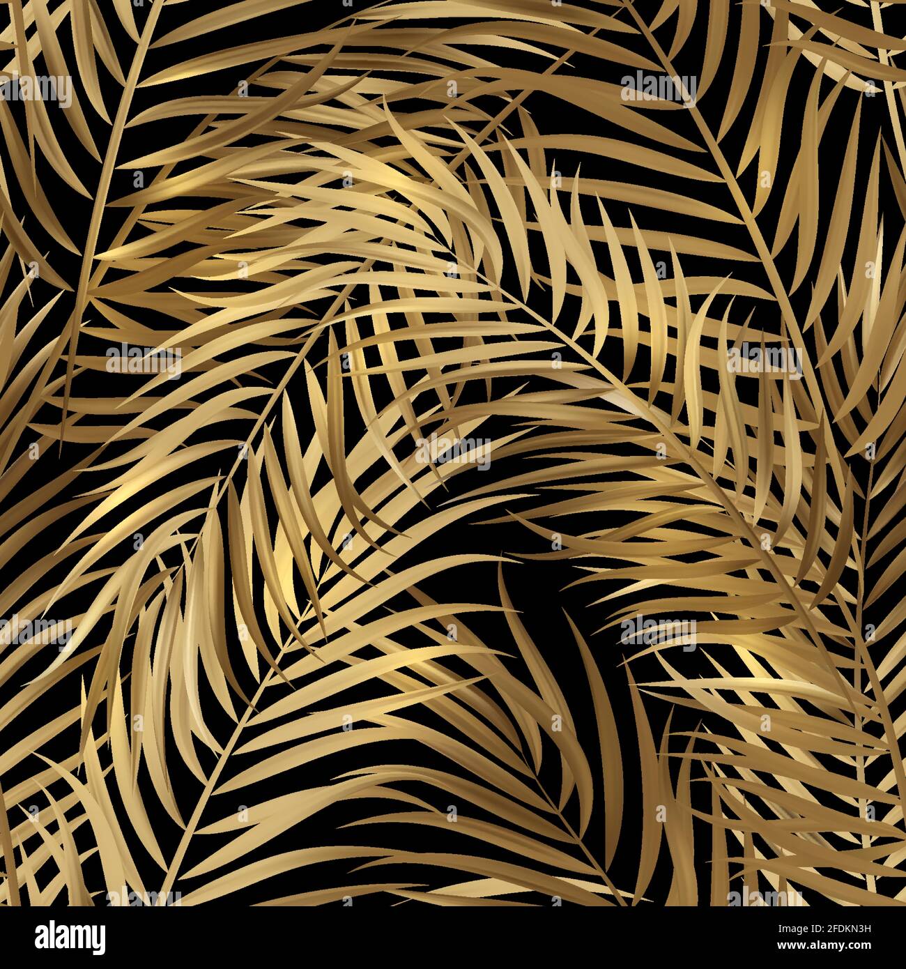Tropical palm leaves, jungle leaves seamless vector floral pattern ...
