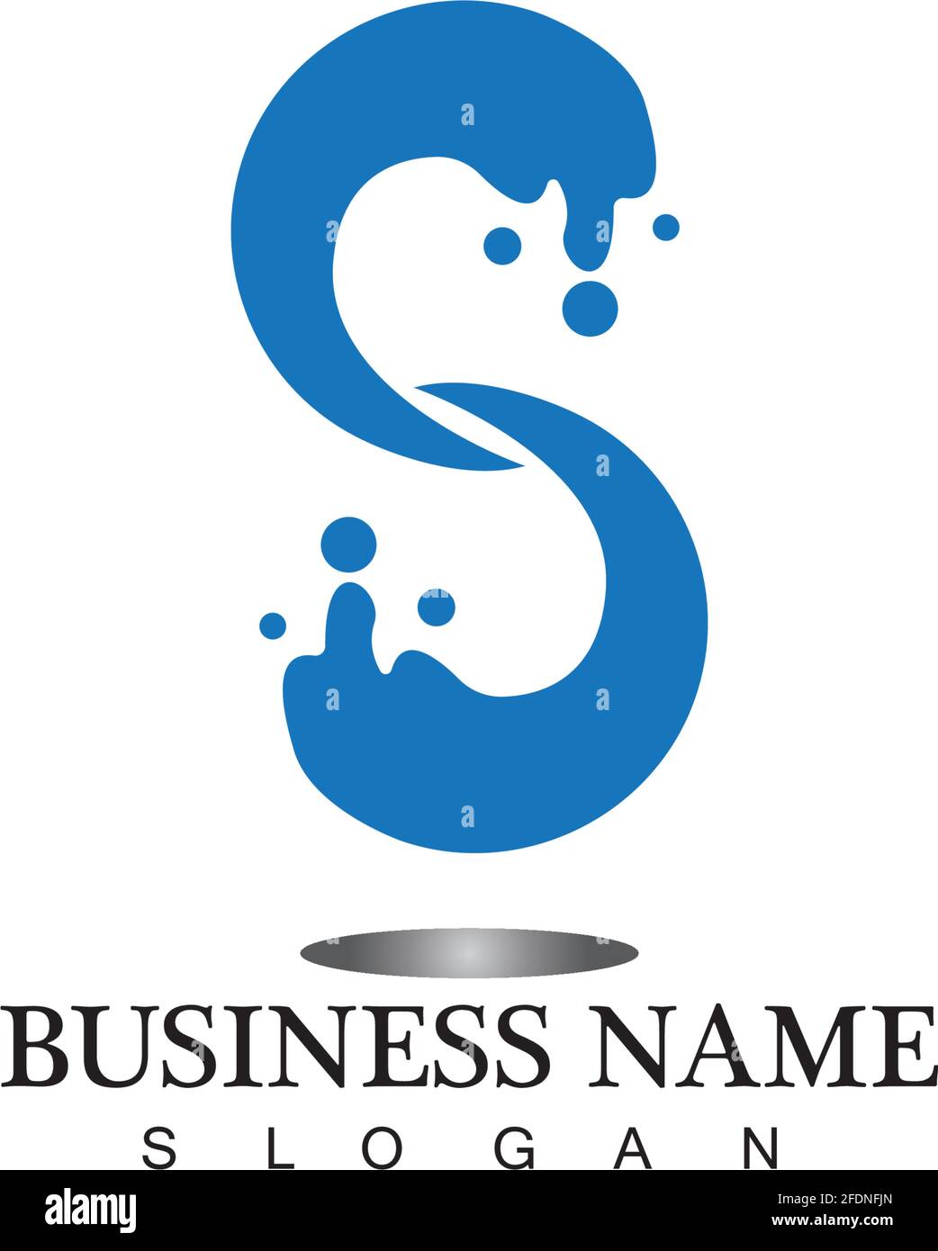 S letter water splash logo design template Stock Vector