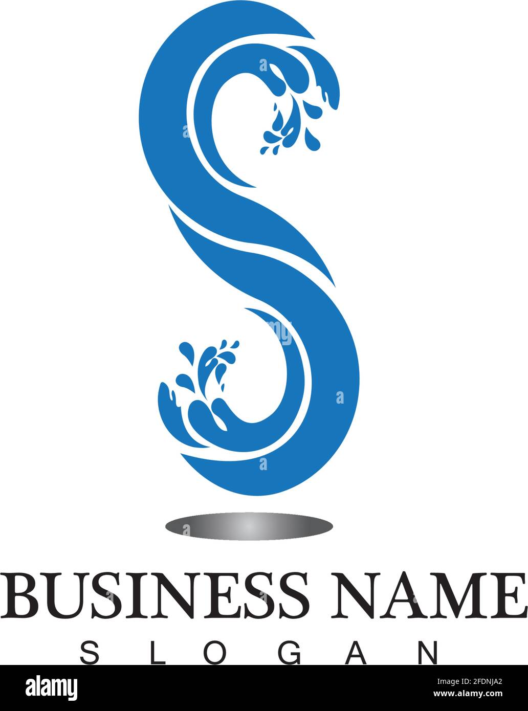 S letter water splash logo design template Stock Vector