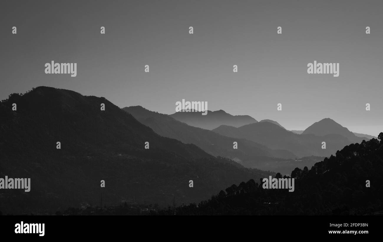 Panoramic landscape view Black and White Stock Photos & Images - Alamy