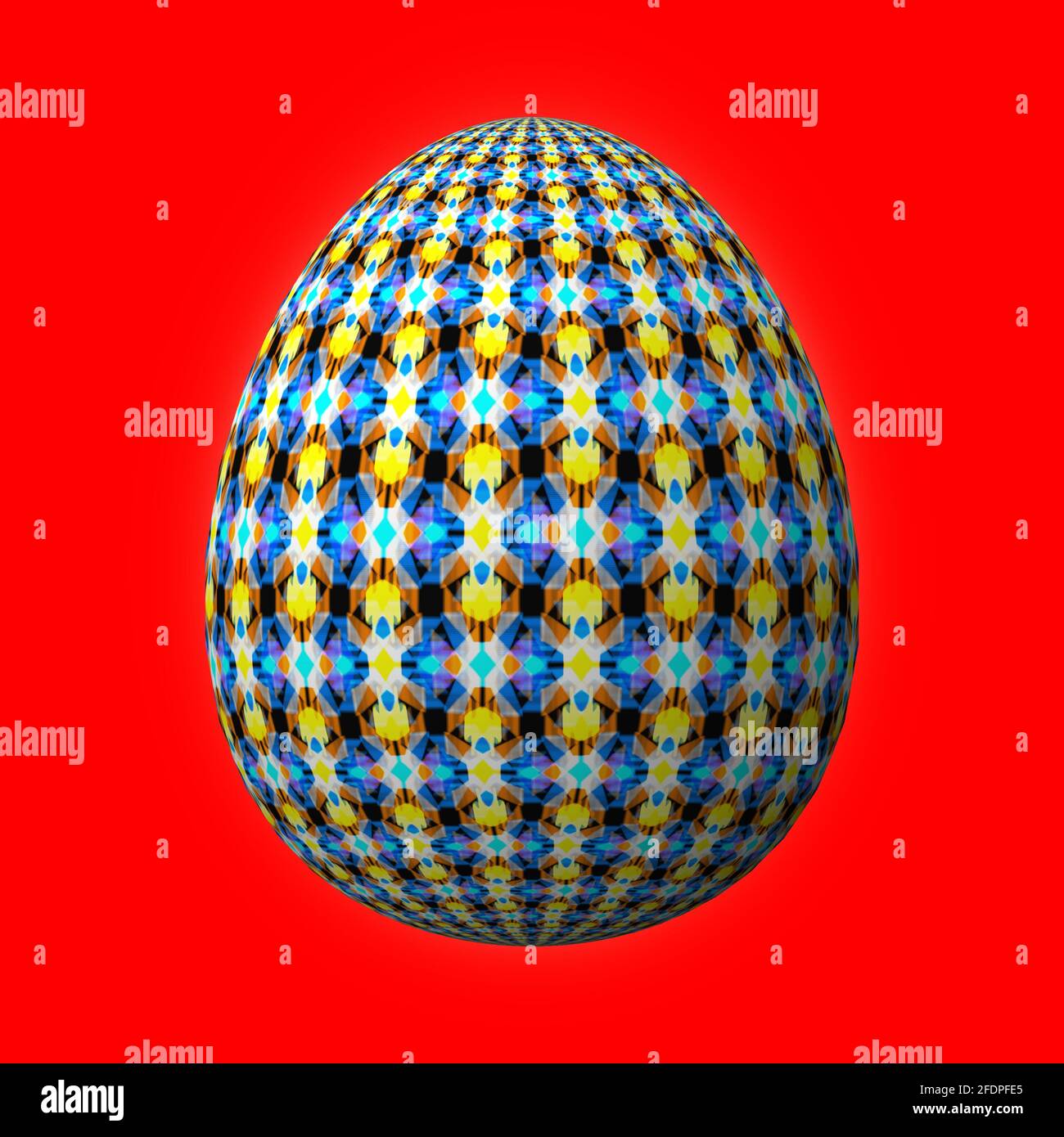 Happy Easter Artfully designed and colorful 3D easter egg 3D