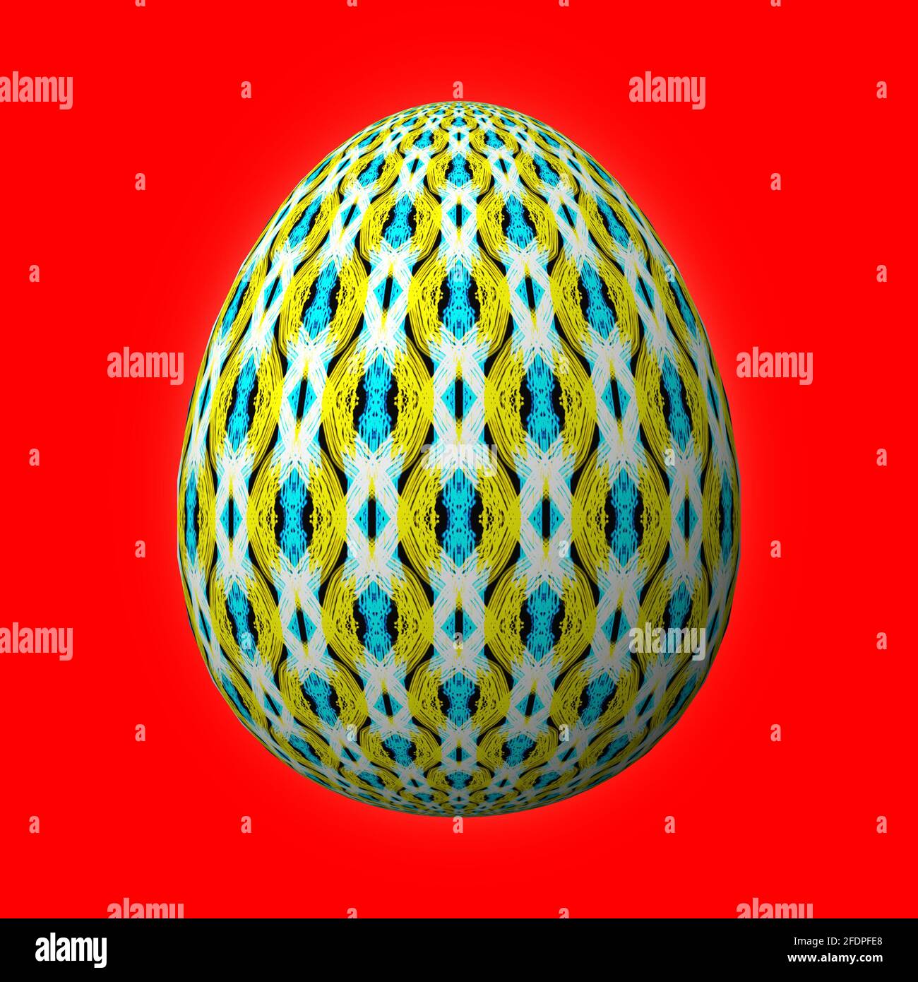 Happy Easter Artfully designed and colorful 3D easter egg 3D