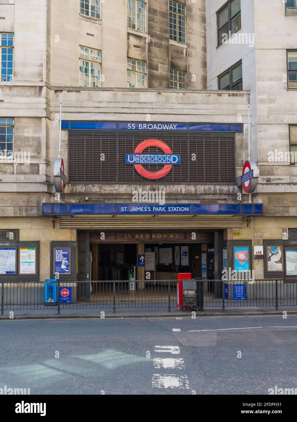 St. James's Park underground station. London, England, UK Stock Photo