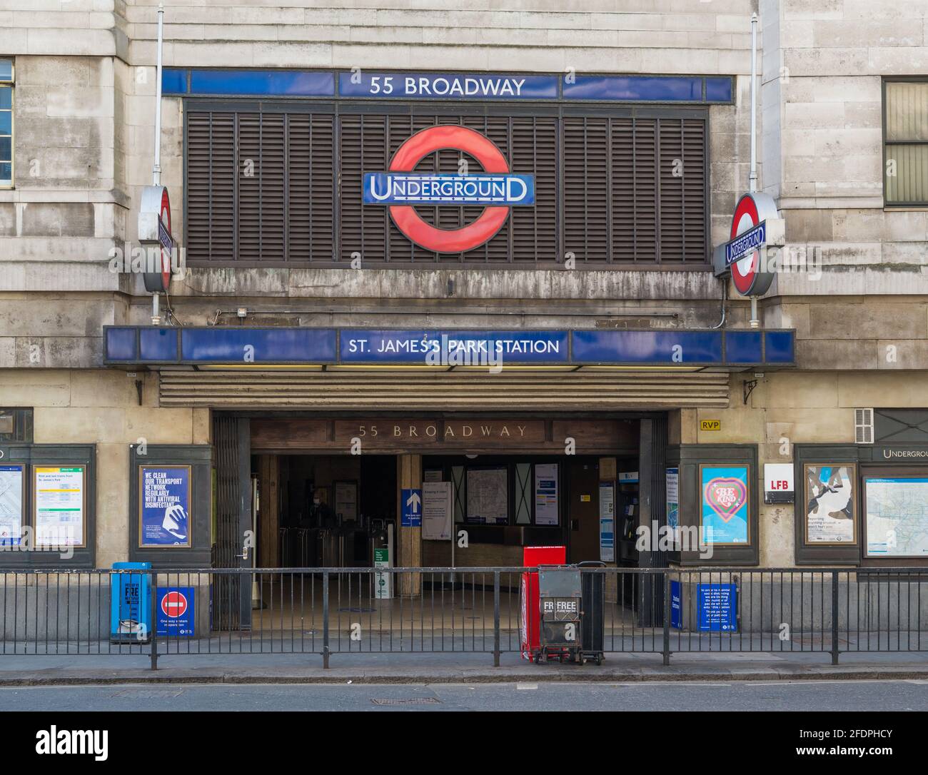 St. James's Park underground station. London, England, UK Stock Photo