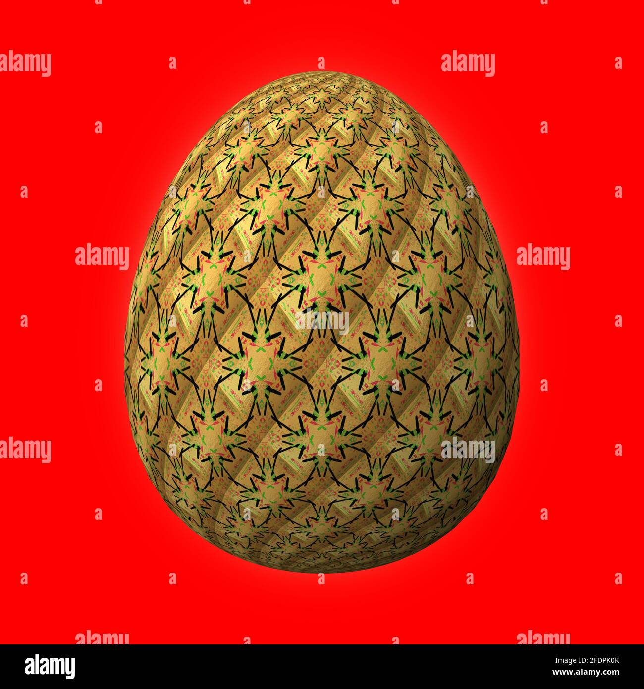 Happy Easter Artfully designed and colorful 3D easter egg 3D