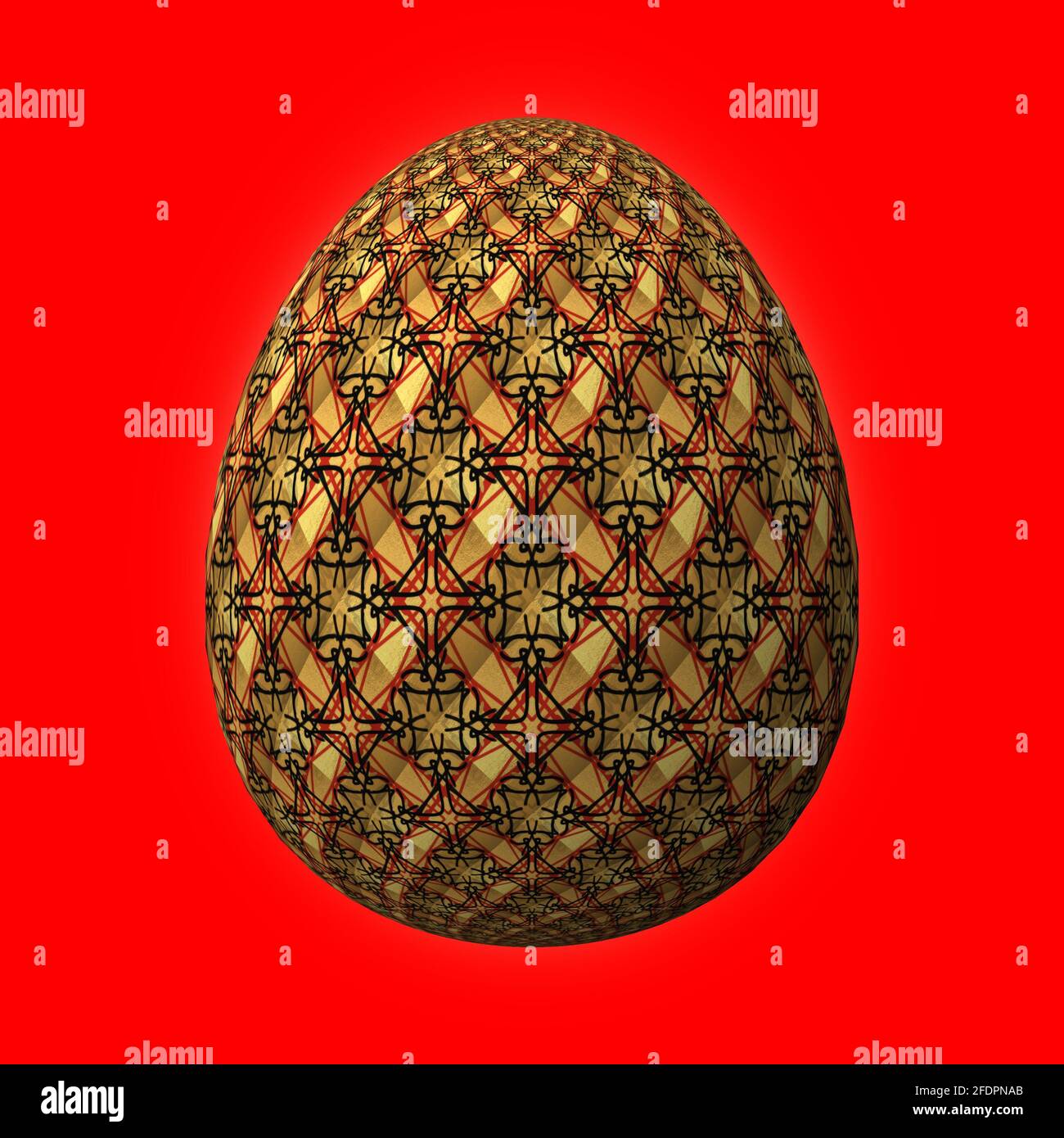 Happy Easter Artfully designed and colorful 3D easter egg 3D