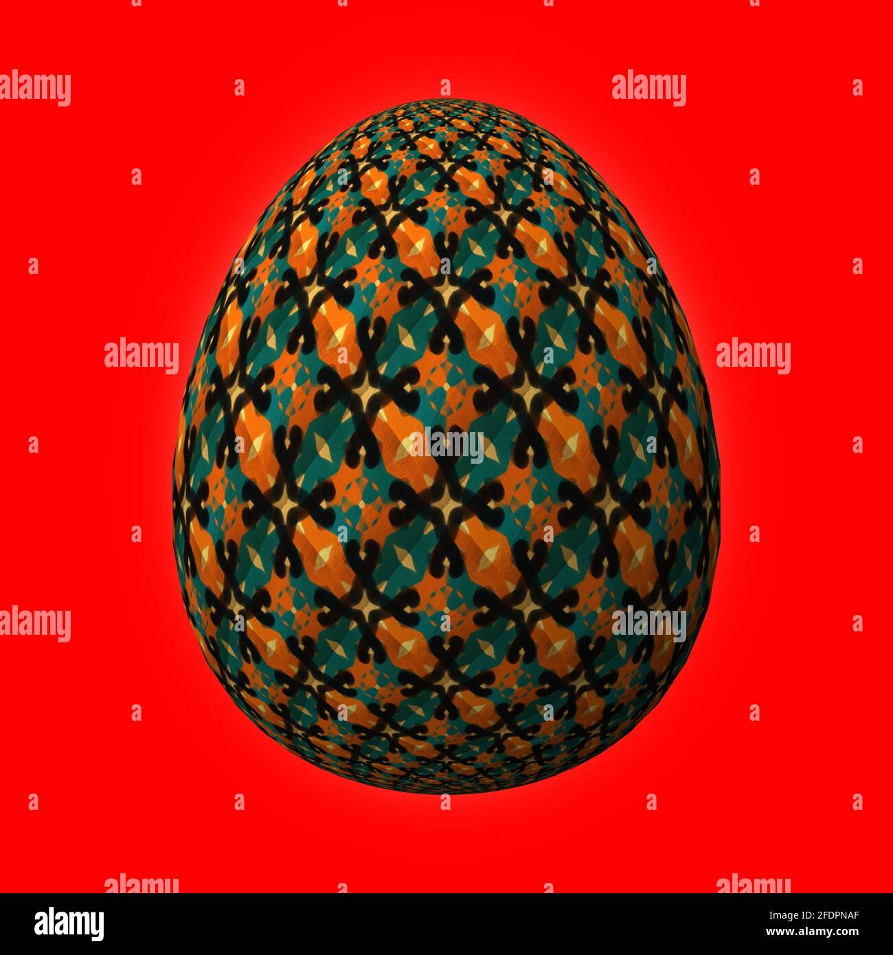 Happy Easter Artfully designed and colorful 3D easter egg 3D