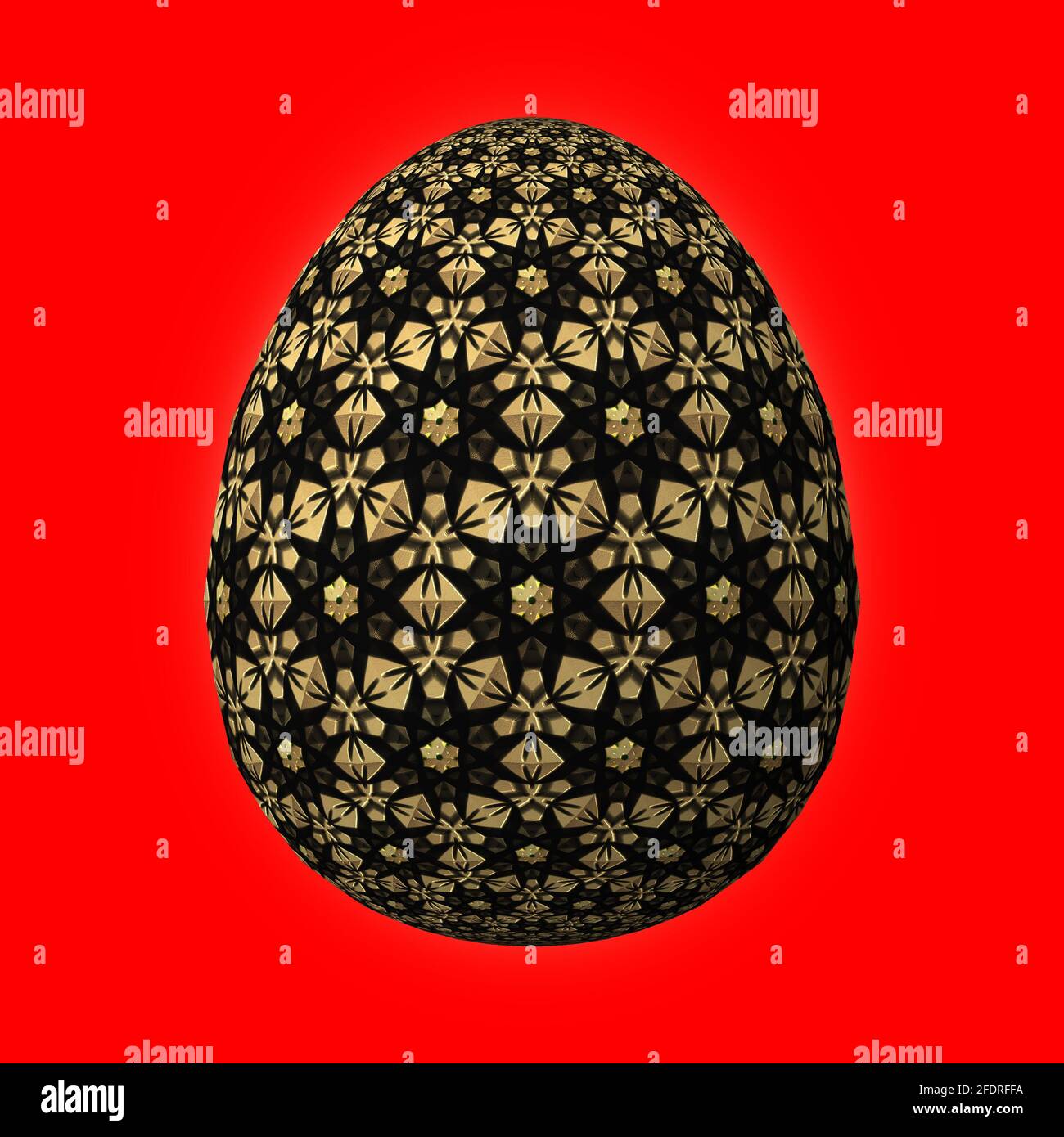 Happy Easter Artfully designed and colorful 3D easter egg 3D