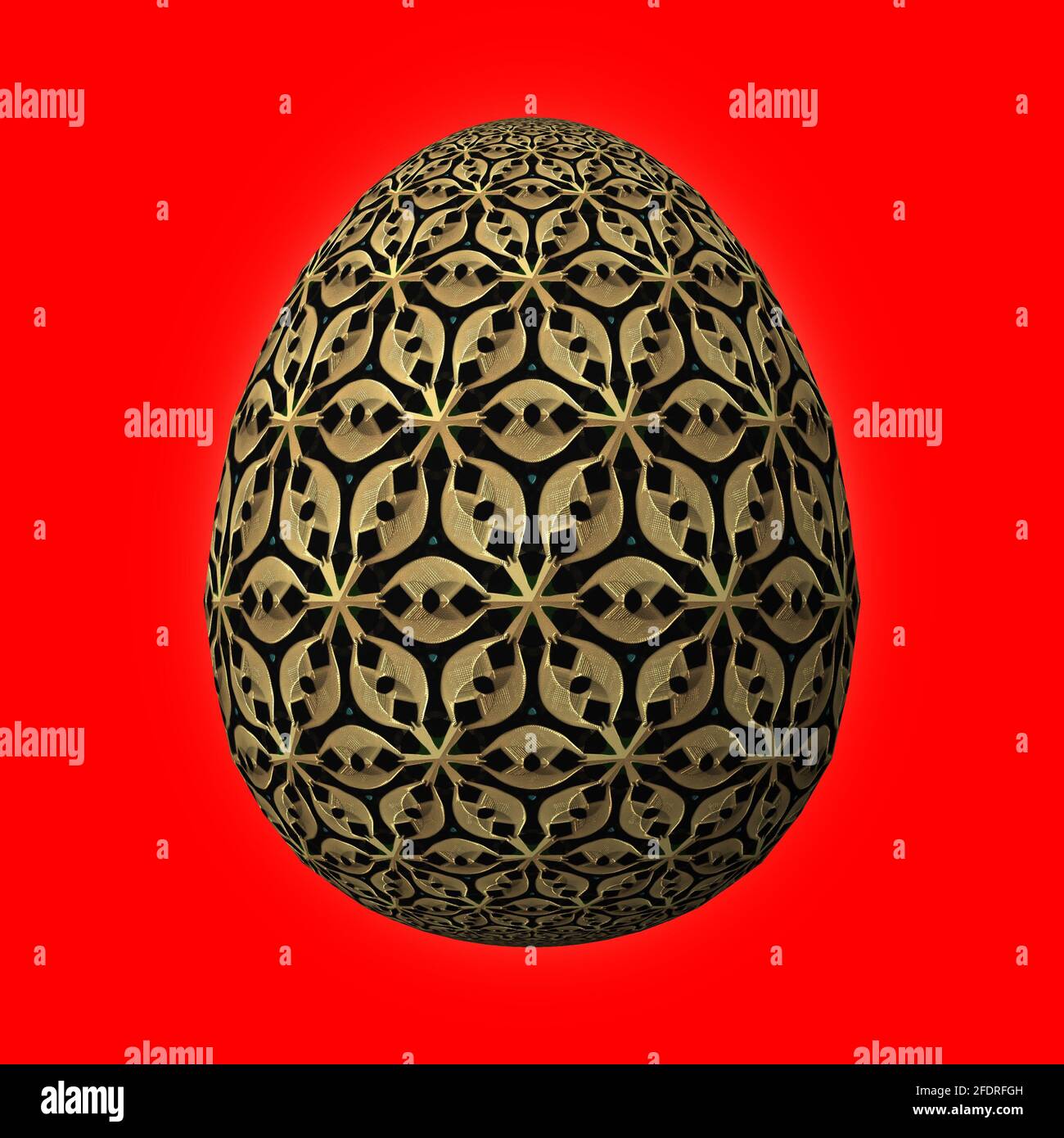 Happy Easter Artfully designed and colorful 3D easter egg 3D