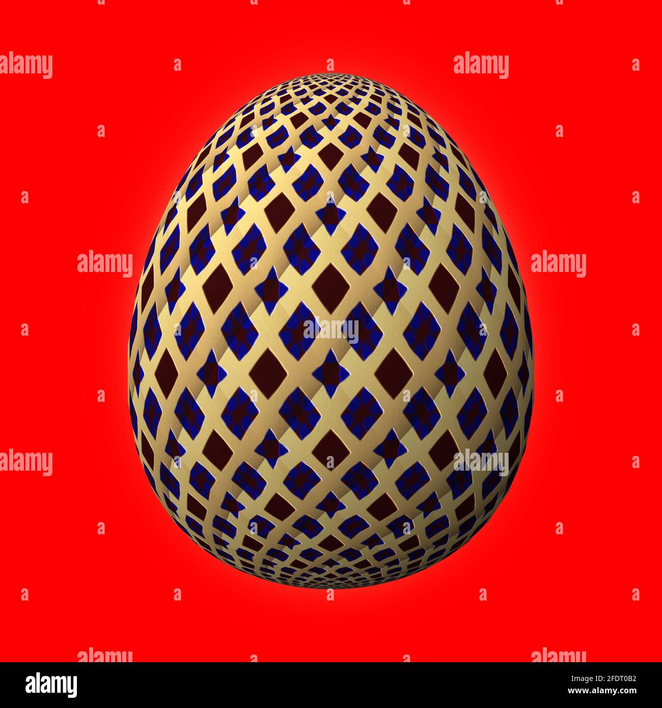 Happy Easter Artfully designed and colorful 3D easter egg 3D