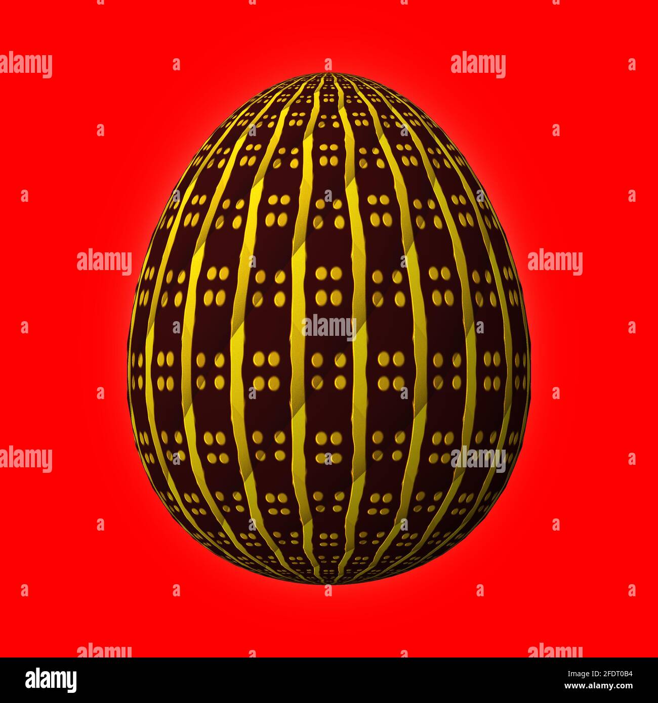 Happy Easter Artfully designed and colorful 3D easter egg 3D