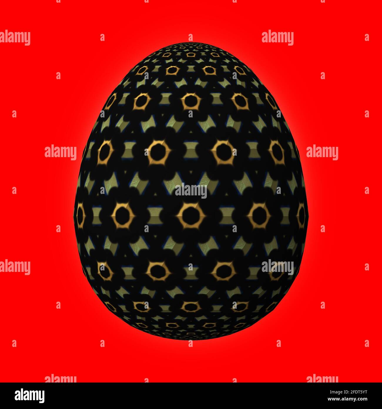 Happy Easter Artfully designed and colorful 3D easter egg 3D