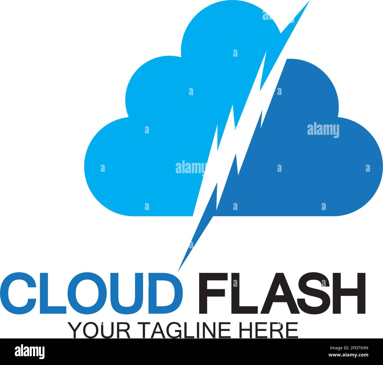 Cloud flash vector logo icon design template-vector Stock Vector