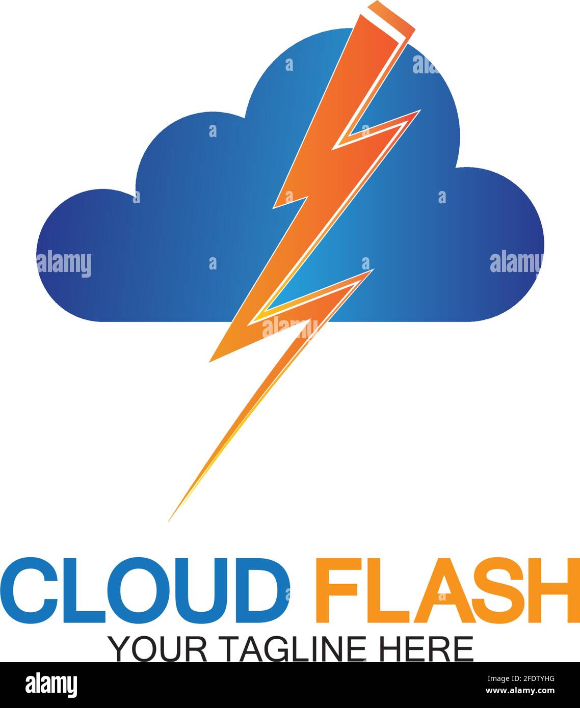 Cloud flash vector logo icon design template-vector Stock Vector