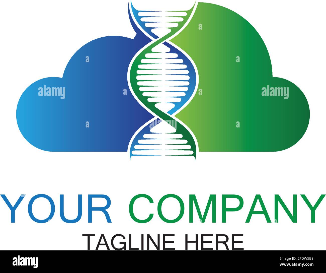 DNA Cloud logo vector design template-vector Stock Vector