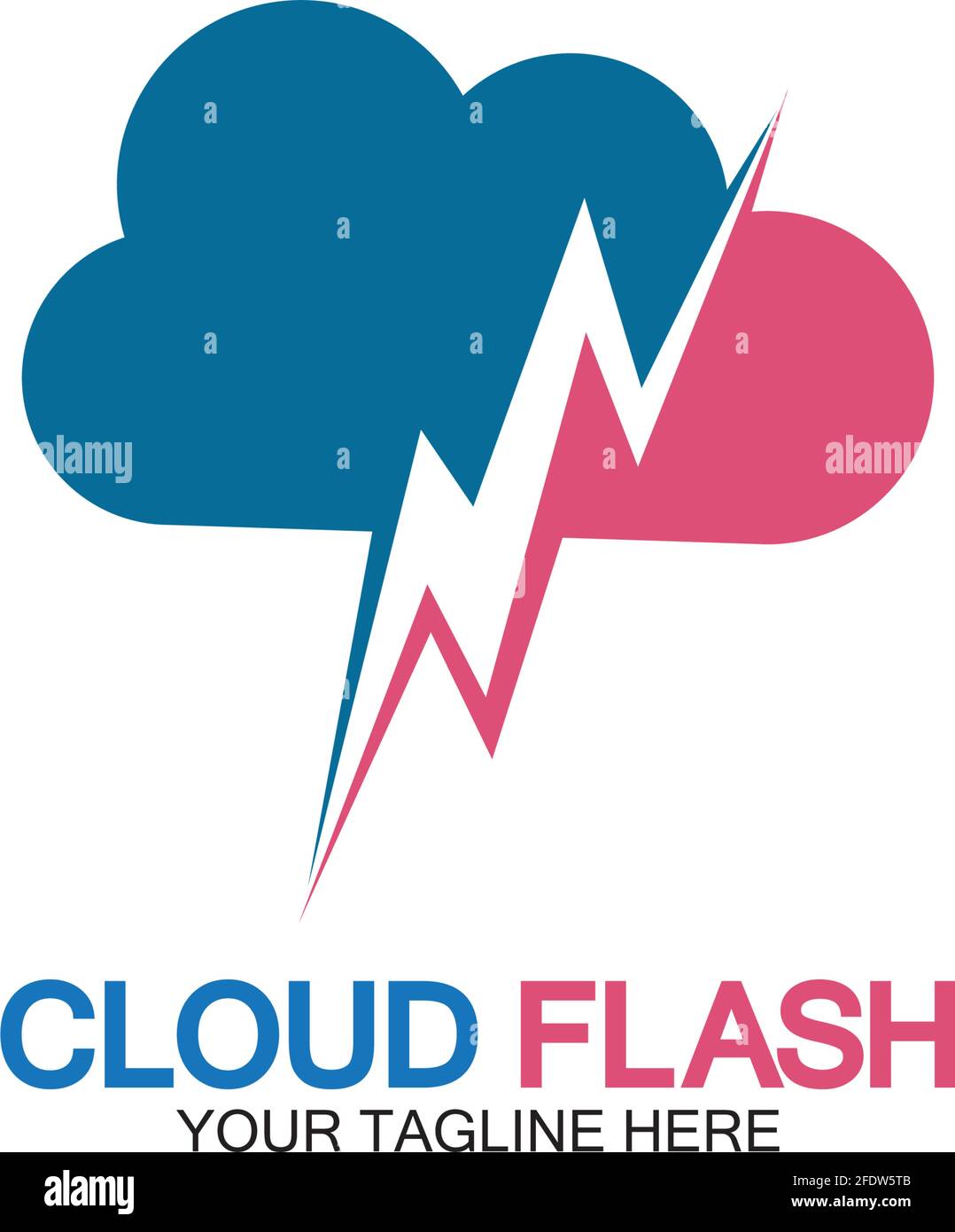 Cloud flash vector logo icon design template-vector Stock Vector