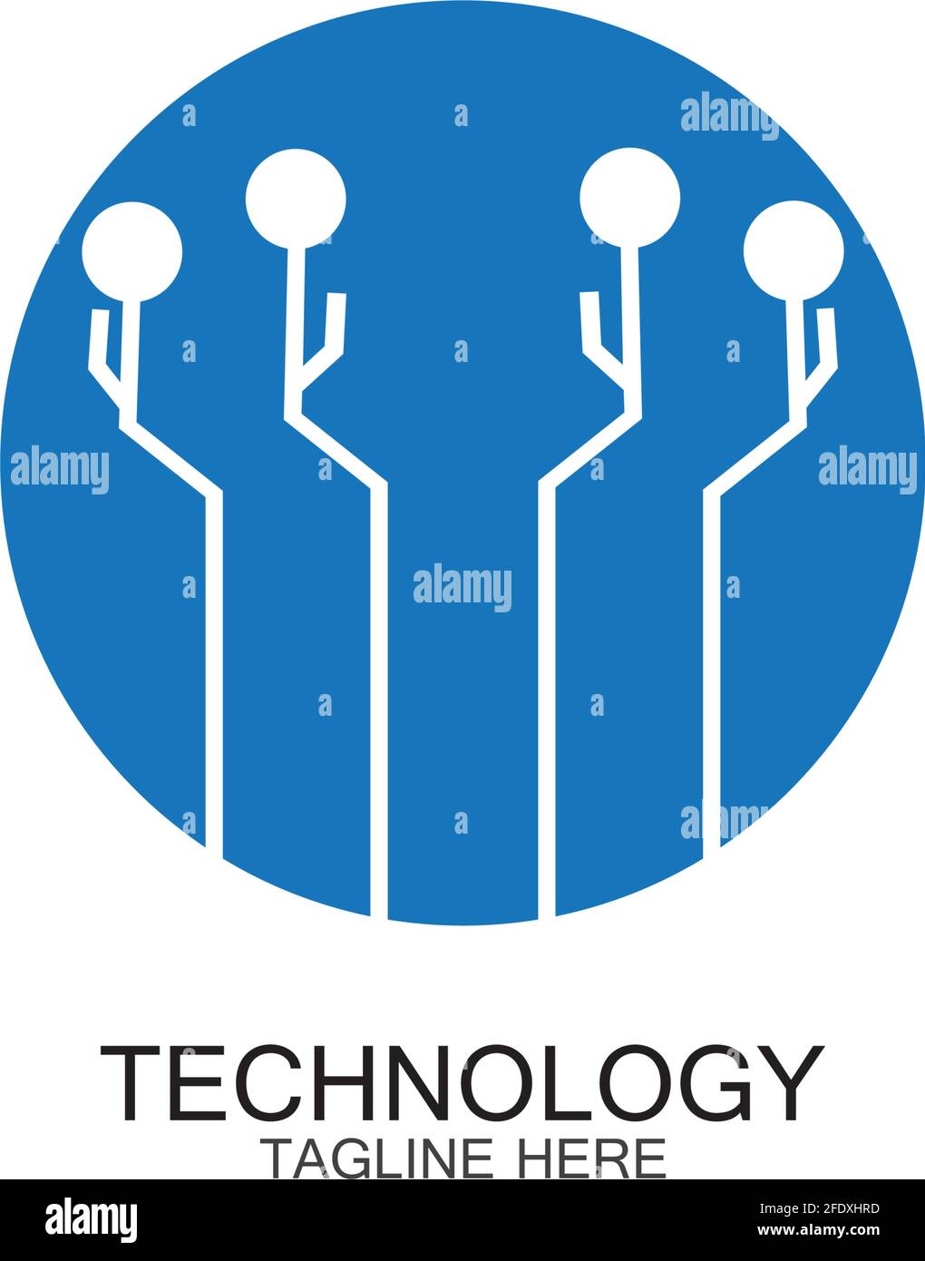 circuit technology logo vector template-vector Stock Vector