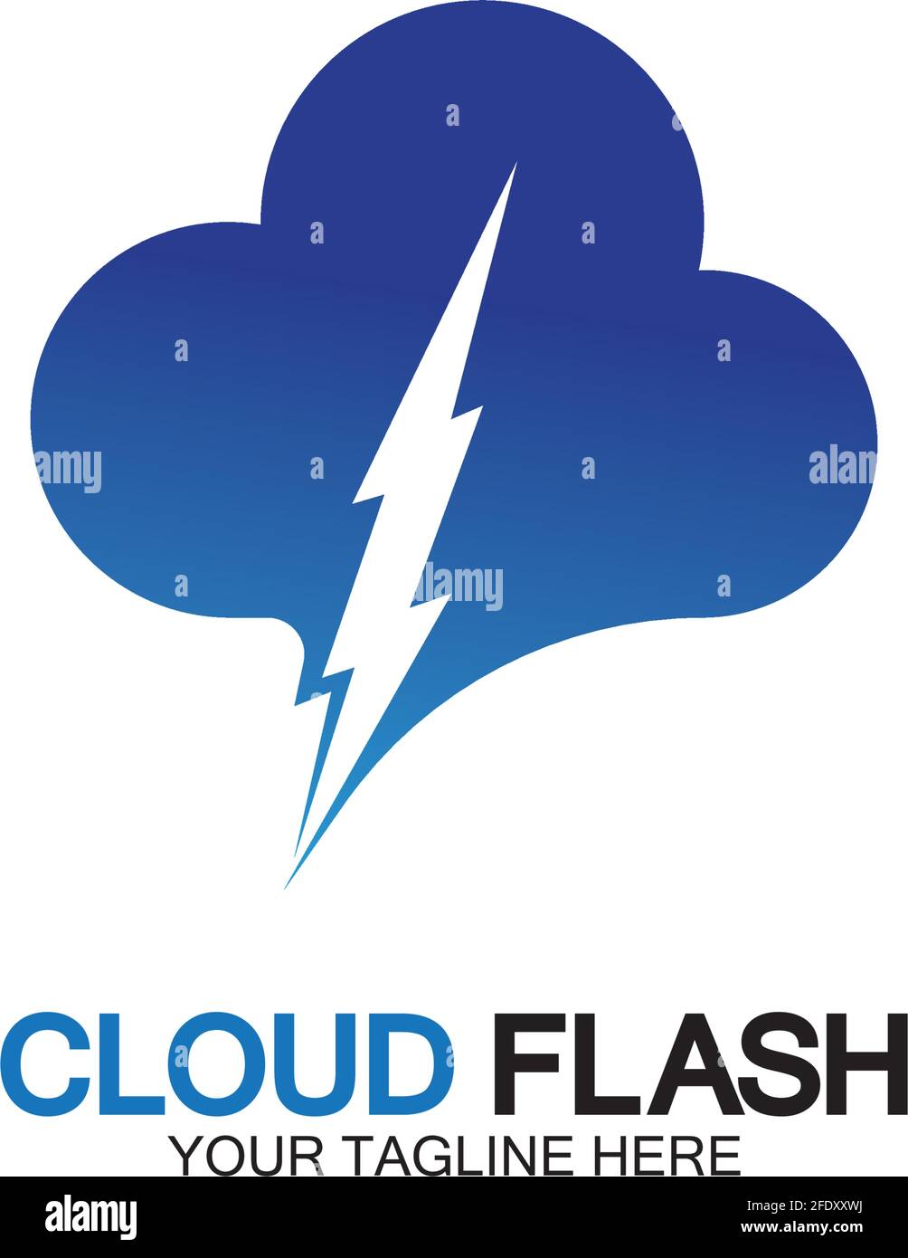 Cloud flash vector logo icon design template-vector Stock Vector
